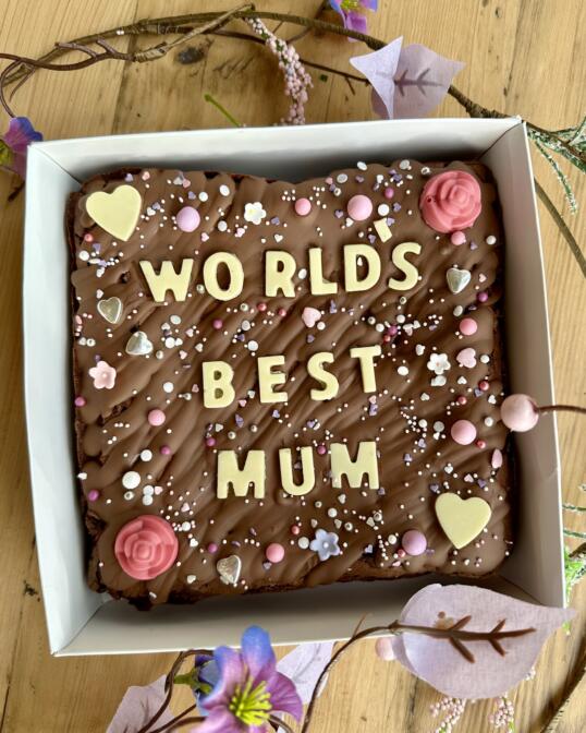 World's Best Mum Brownie Slab